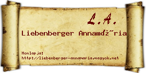 Liebenberger Annamária névjegykártya